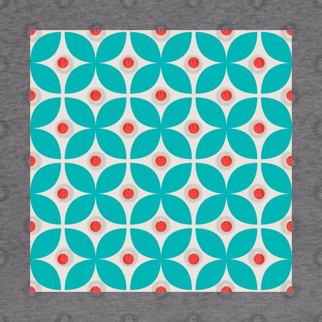 Geometric Pattern: Stylised Flower: Blue by Red Wolf